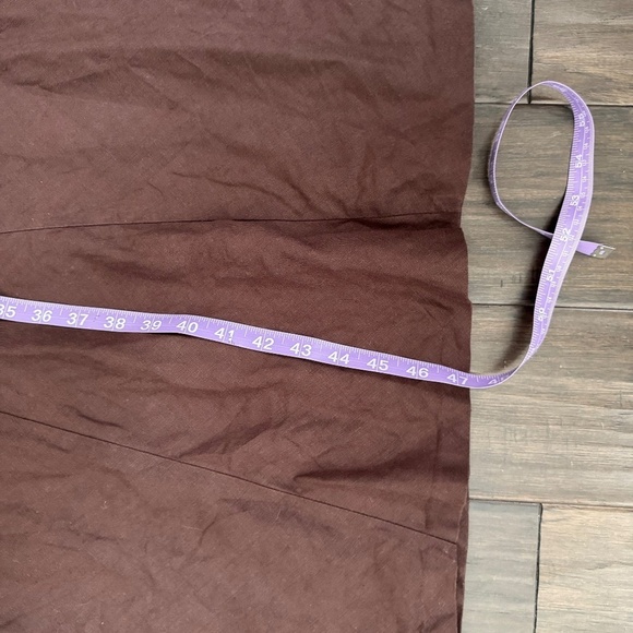 Style&Co 100% Linen Brown Drop Waist Maxi Dress Size 16  90s - Picture 6 of 6